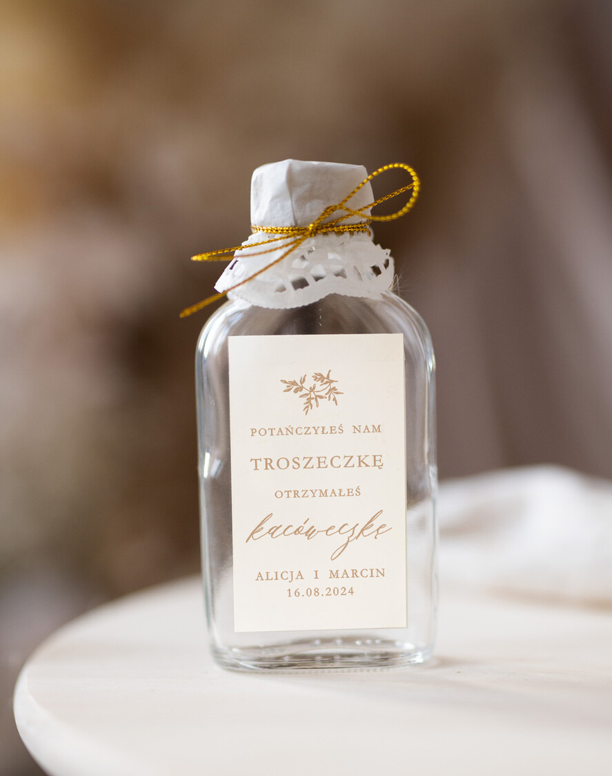 Podziękowania dla Gości Weselnych Butelki kacóweczki na własny trunek, butelki 100 ml z personalizacją, podziękowania dla gości butelki na alkohol, pomysł na prezenty dla gosci weselnych1