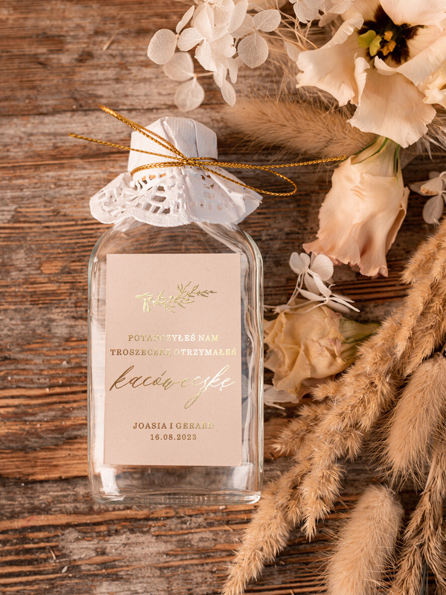 Podziękowania dla Gości Weselnych Butelki podziękowanie dla gości weselnych, kacóweczka do własnego wypełnienia0