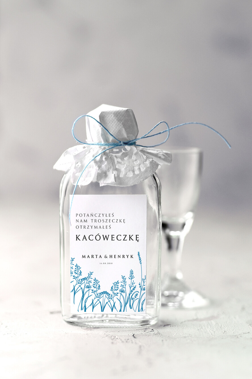 Podziękowania dla Gości Weselnych Butelki podziękowania prezenciki dla gości weselnych, buteleczki 100 ml ślubne kacowki0