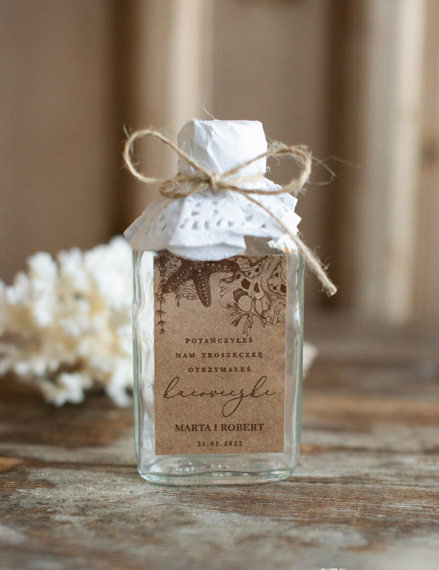 Podziękowania dla Gości Weselnych Butelki podziękowania gościom weselnym, buteleczki prezent dla gości0
