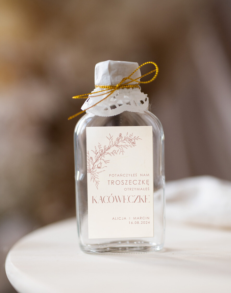 Podziękowania dla Gości Weselnych Butelki pomysł na prezenty dla gości na weselu, prezent podziękowanie za przybycie na weselu, podziękowania dla gości kacówka, pomysł na prezenty dla gości1