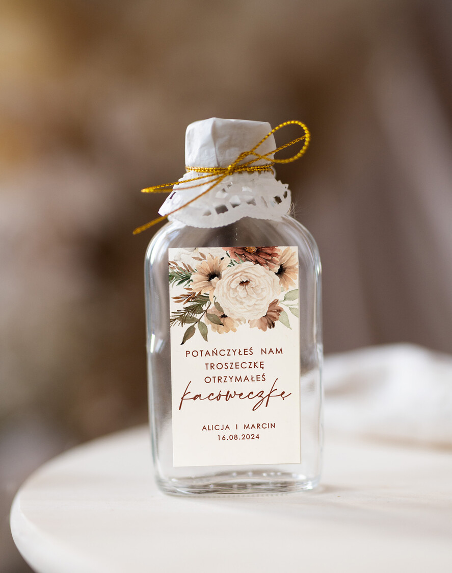 Podziękowania dla Gości Weselnych Butelki kacóweczki na własny trunek, butelki 100 ml z personalizacją, podziękowania dla gości butelki na alkohol, pomysł na prezenty dla gosci weselnych1