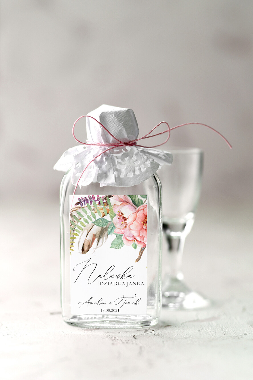 Podziękowania dla Gości Weselnych Butelki prezent dla gości weselnych, male butelki piersiówki0