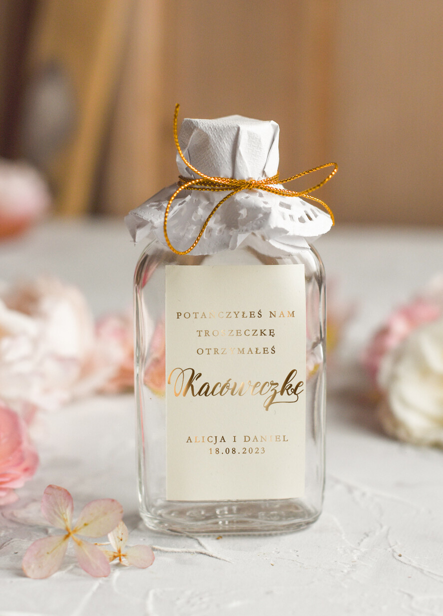 Podziękowania dla Gości Weselnych Butelki podarunki dla gości weselnych, kacowki buteleczki na nalewki, prezenty dla gości na weselu0