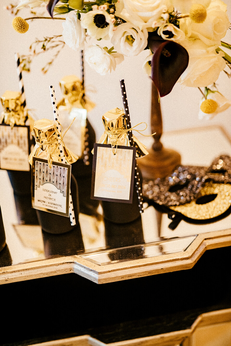 Podziękowania dla Gości Weselnych Butelki podziękowanie dla gości weselnych buteleczki dla gości weselnych, szampan bezalkoholowy 200 ml 1