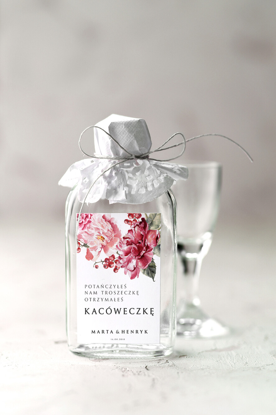 Podziękowania dla Gości Weselnych Butelki prezenty dla gości weselnych, buteleczki piersióweczki kacóweczki0