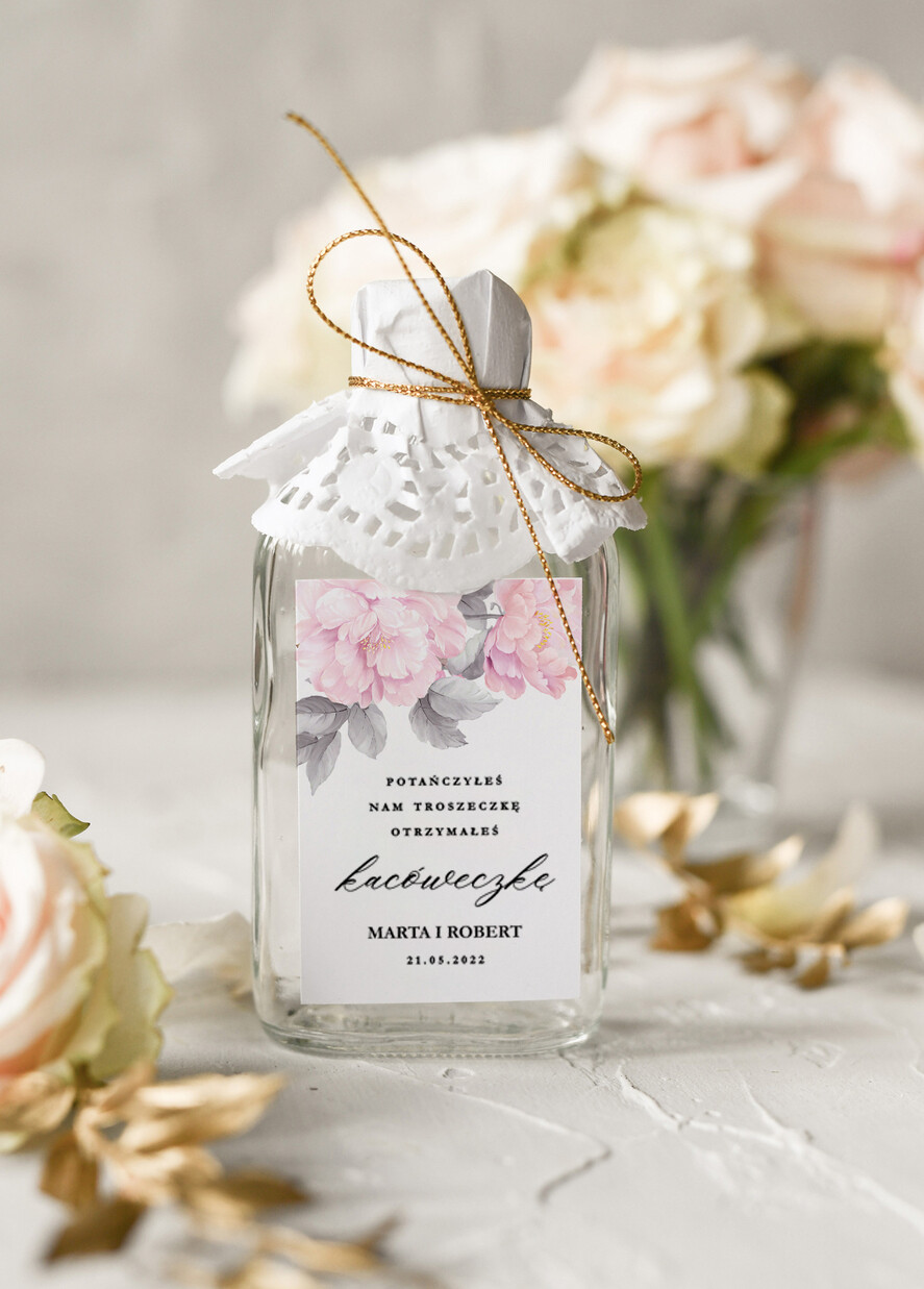Podziękowania dla Gości Weselnych Butelki podziękowania prezenciki dla gości weselnych, buteleczki 100 ml na wesele0