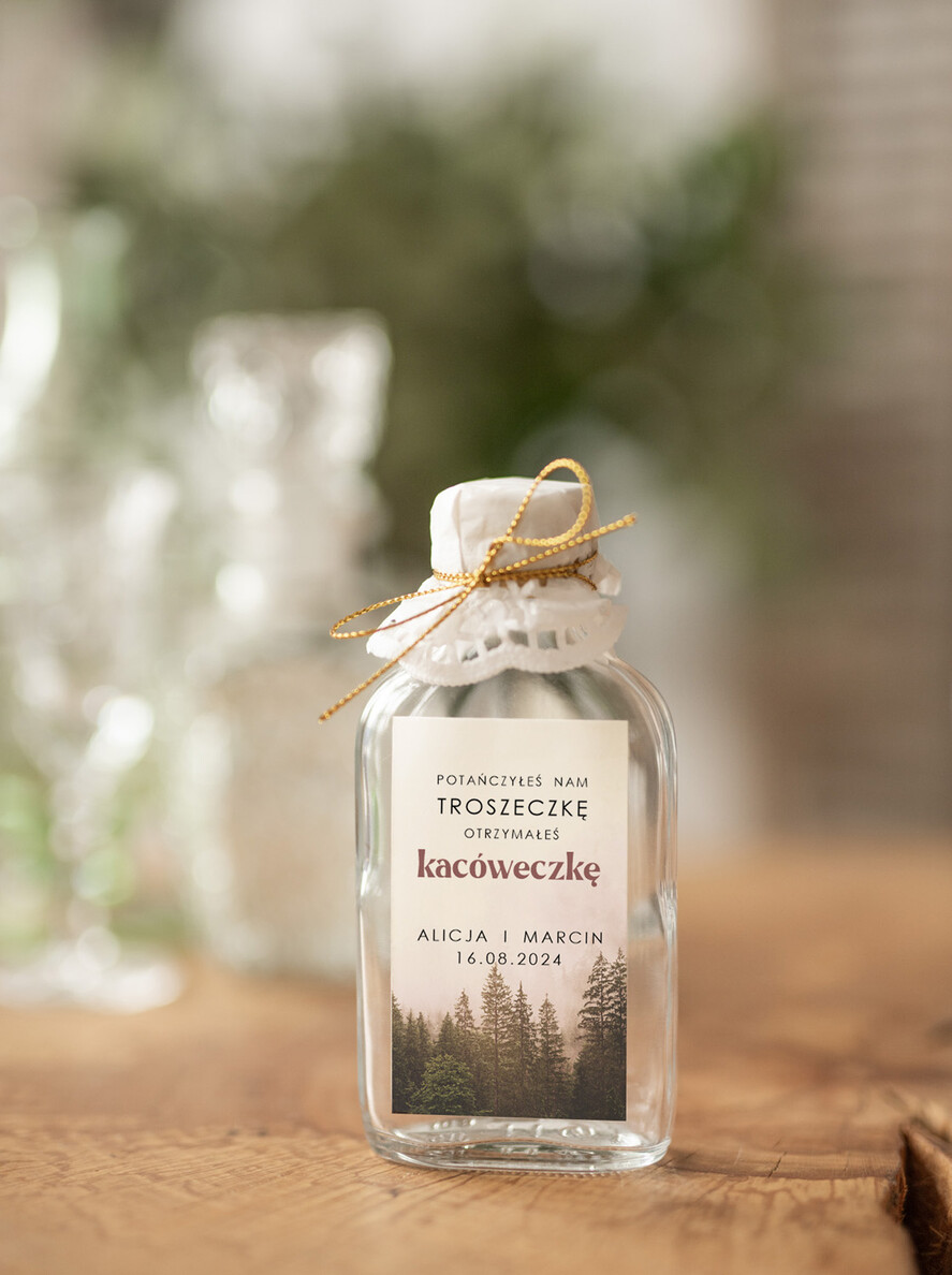 Podziękowania dla Gości Weselnych Butelki pomysł na podziękowania dla gości kacówki, butelki 100 ml z personalizacją dla gości weselnych, podziękowania dla gości butelki na alkohol0