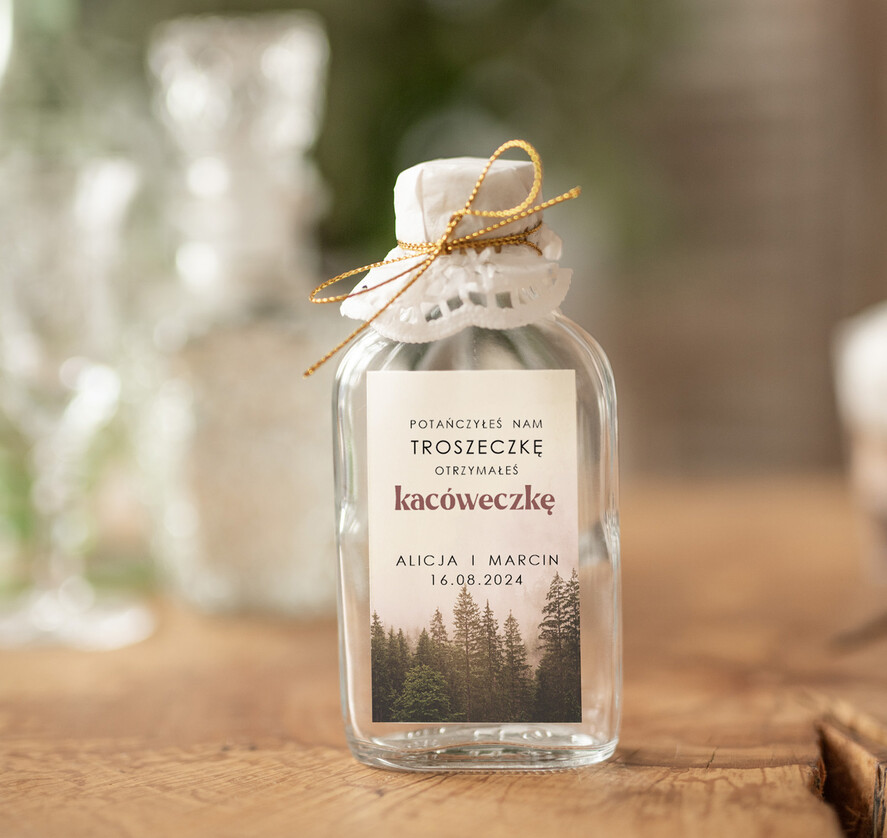 Podziękowania dla Gości Weselnych Butelki pomysł na podziękowania dla gości kacówki, butelki 100 ml z personalizacją dla gości weselnych, podziękowania dla gości butelki na alkohol1
