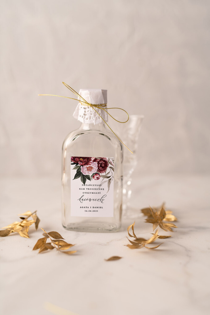 Podziękowania dla Gości Weselnych Butelki personalizowane podziękowania dla gości weselnych, kacóweczka do własnego wypełnienia0