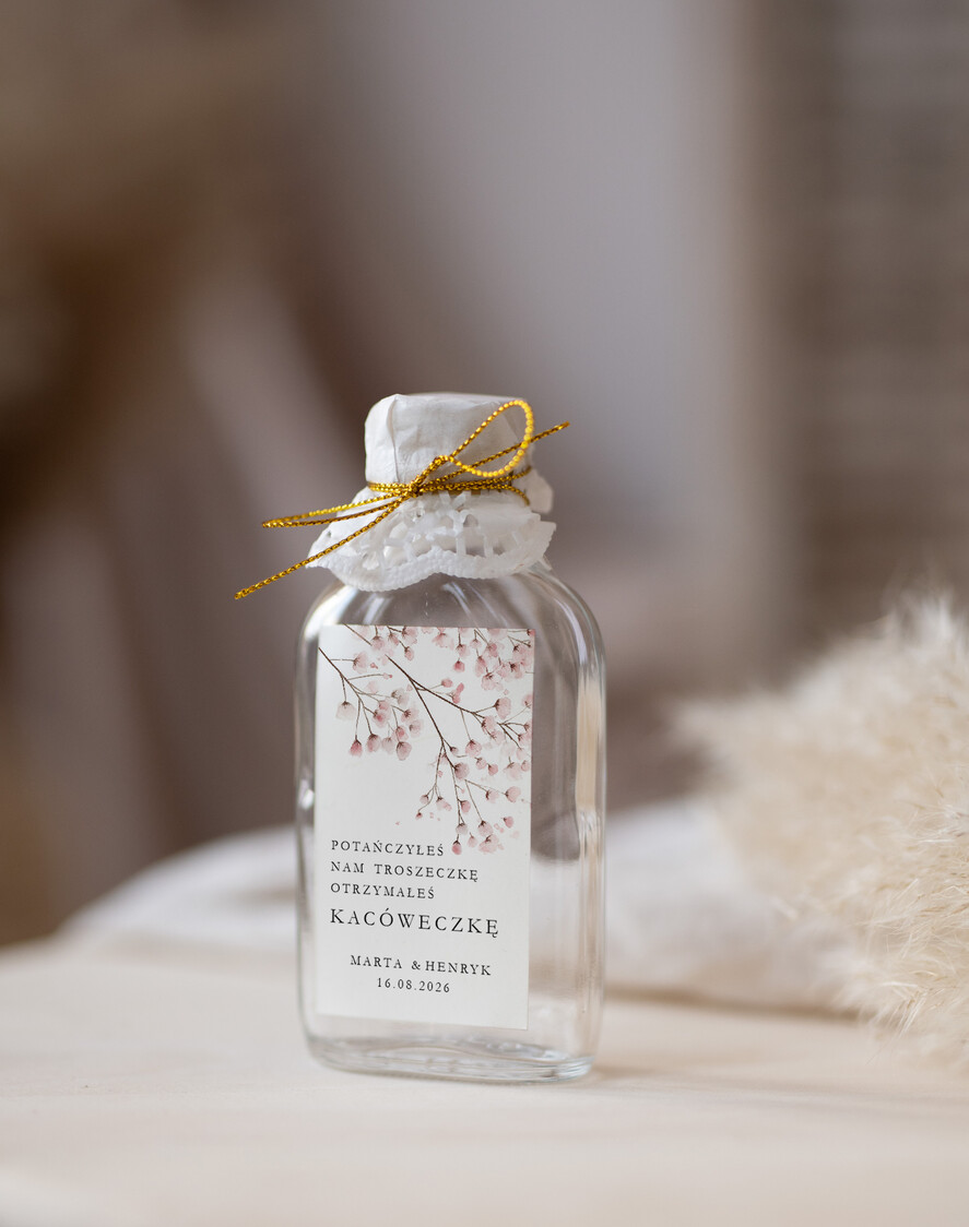 Podziękowania dla Gości Weselnych Butelki prezent dla gości na weselu podziękowania dla gości weselnych, buteleczki 100 ml prezent dla gości na weselu, prezenty dla gości weselnych, kacówka, butelka na własny trunek na prezent dla gości1