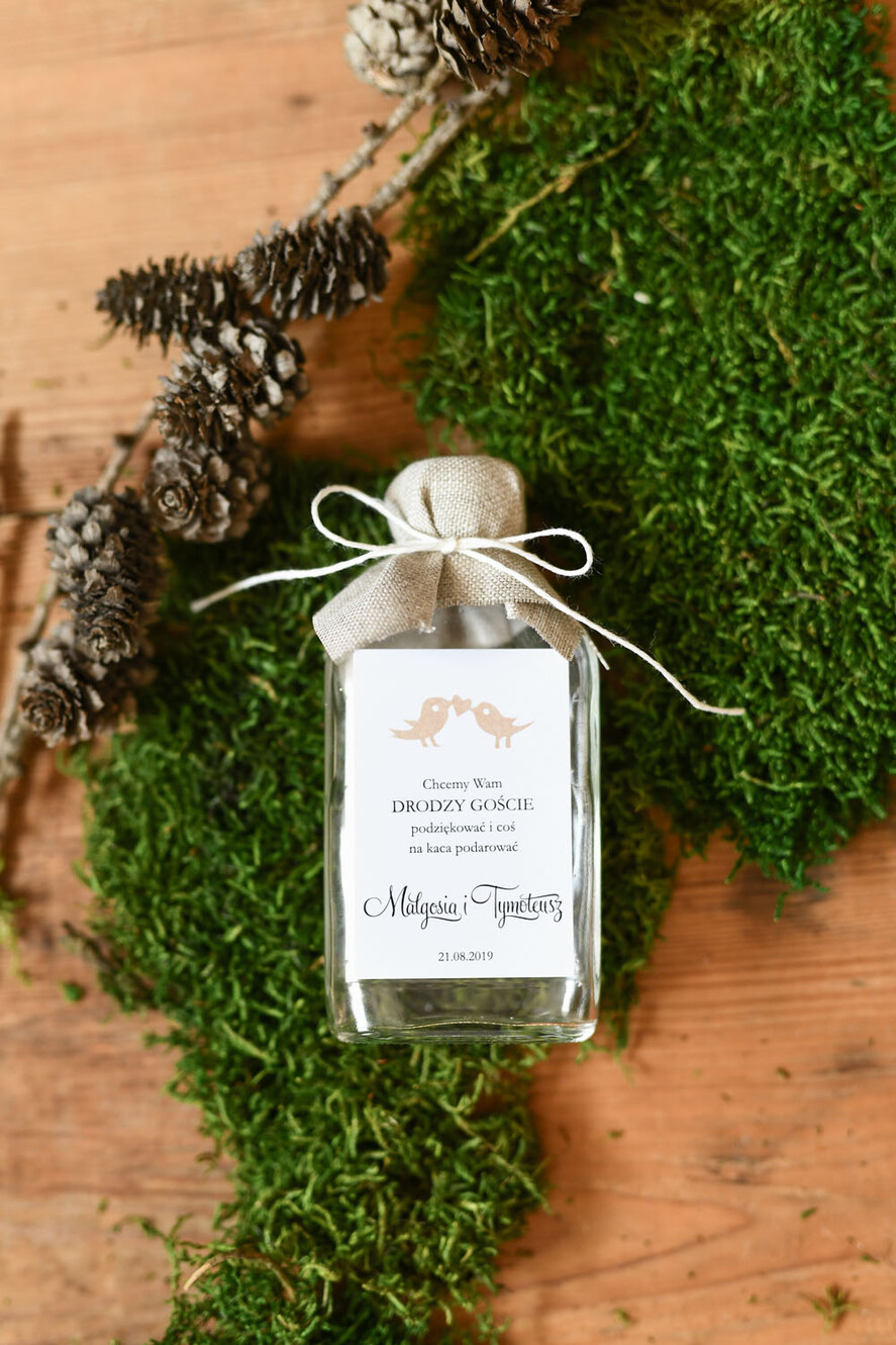 Podziękowania dla Gości Weselnych Butelki prezenciki podziękowania dla gości weselnych, piersióweczki do własnego wypełnienia0