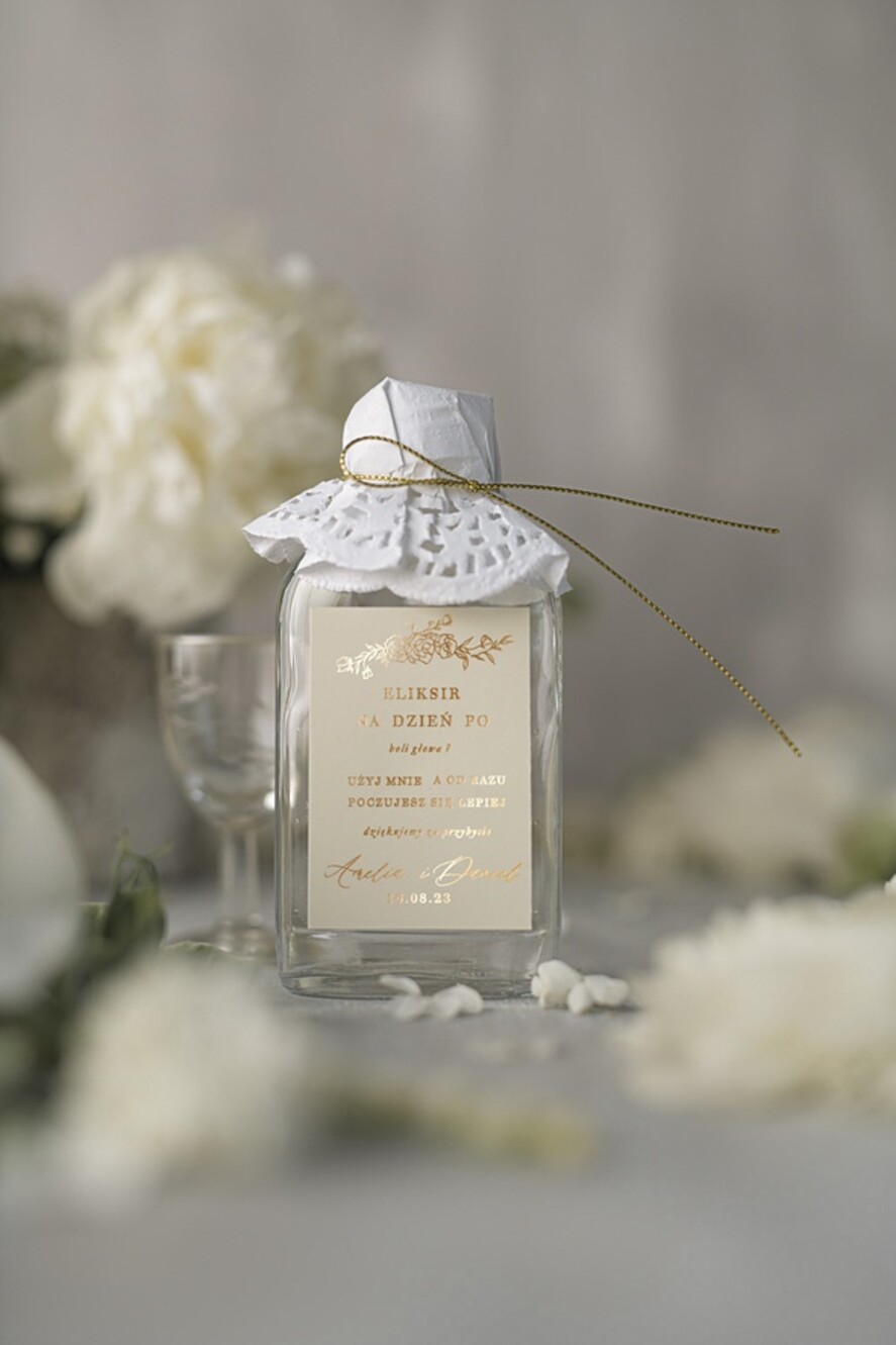 Podziękowania dla Gości Weselnych Butelki pamiątki dla gości weselnych, piersiówki do własnego wypełnienia0