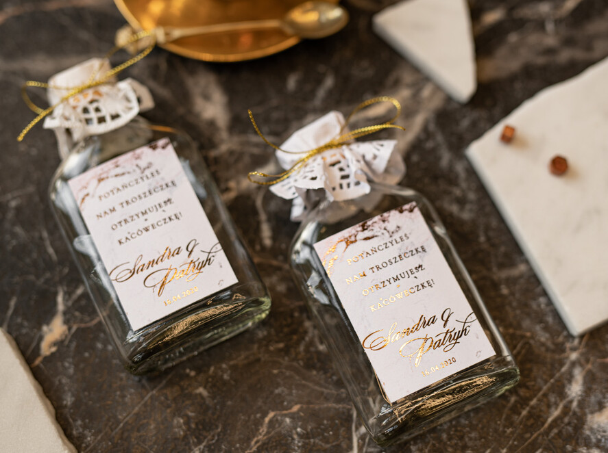 Podziękowania dla Gości Weselnych Butelki prezencik dla gości weselnych, buteleczki na nalewki wesele2
