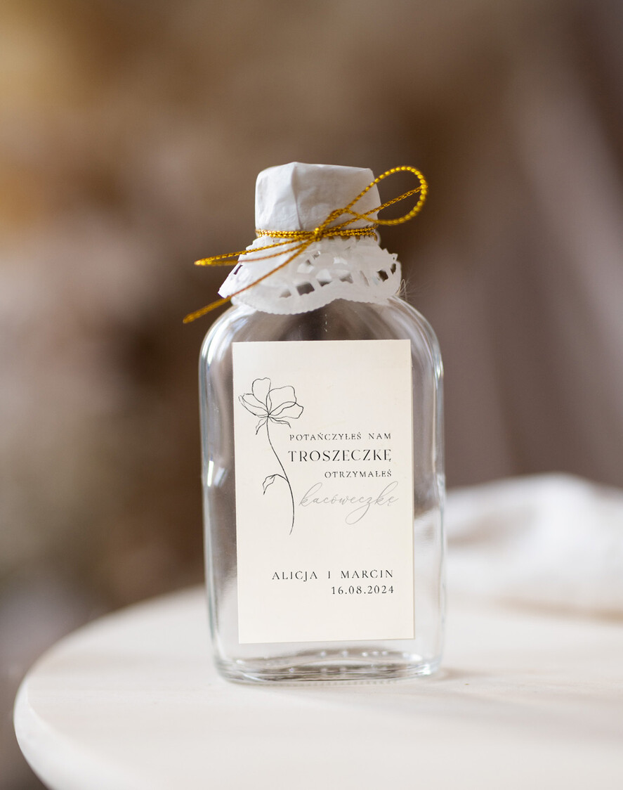 Podziękowania dla Gości Weselnych Butelki podziekowania dla gosci weselnych, butelki weselne z nadrukiem, upominki podziękowania dla gości za przybycie, butelki na własny trunek, podziękowania dla gości 1