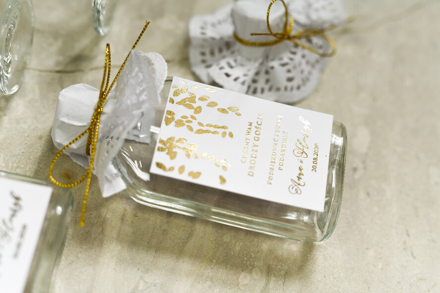 Podziękowania dla Gości Weselnych Butelki ślubne upominki dla gości, buteleczki z alkoholem dla gosci2