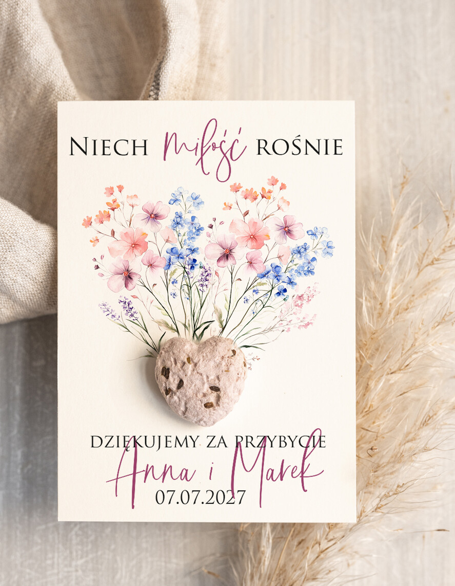 Podziękowania dla Gości Weselnych Nasionka Kwiatów podziękowania dla gości weselnych, prezenciki dla gosci, podziekowanie upominek nasionka kwiatów0