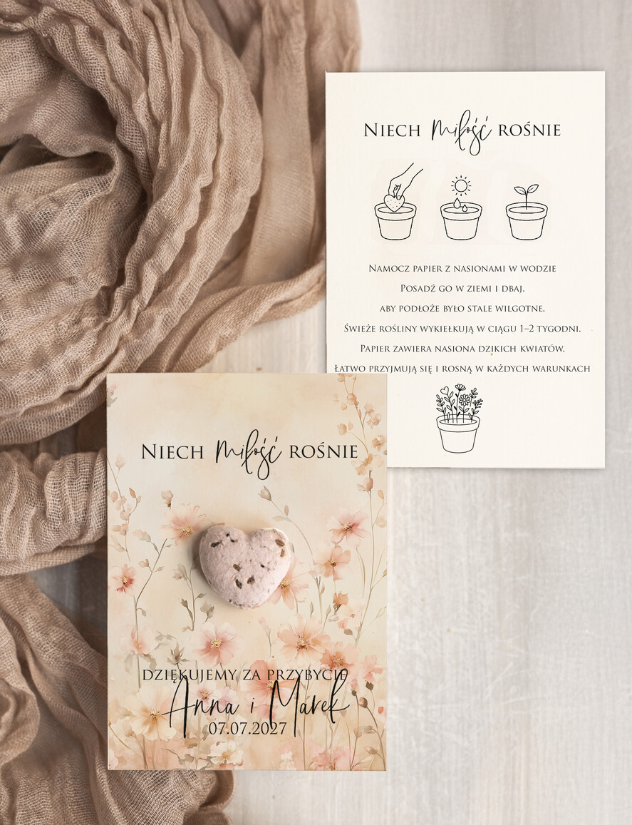 Podziękowania dla Gości Weselnych Nasionka Kwiatów podziękowania dla gości weselnych, prezenciki dla gosci, podziekowanie upominek nasionka kwiatów1