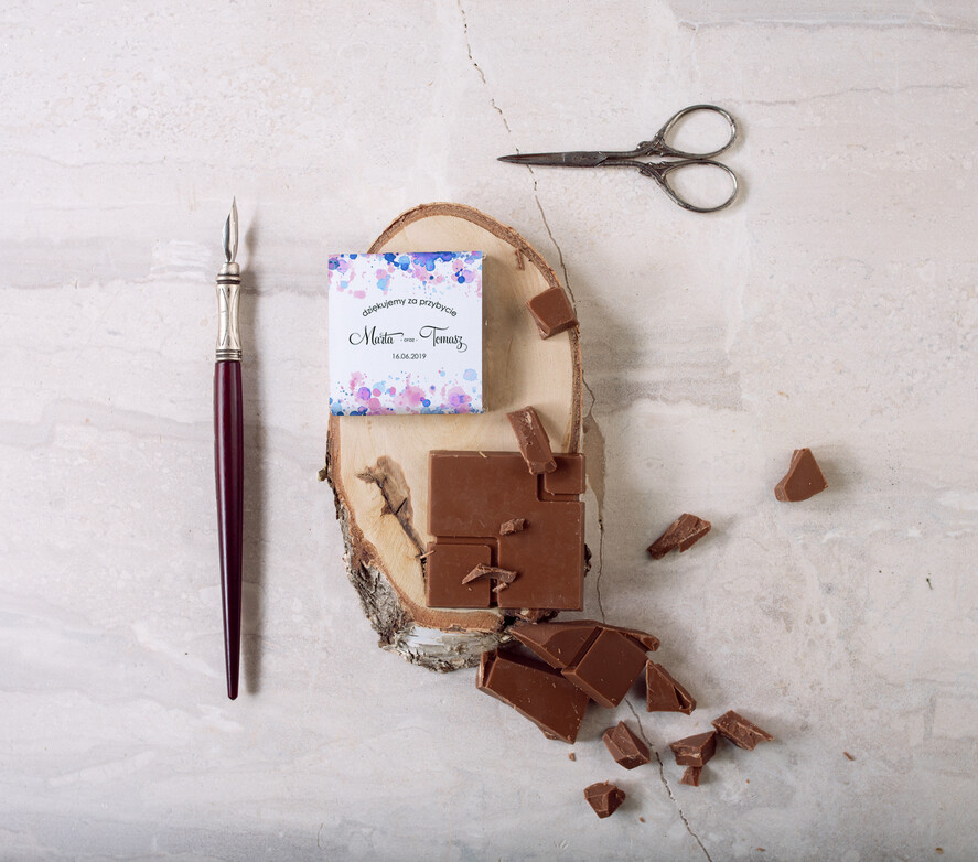 Podziękowania dla Gości Weselnych Czekoladki prezenty ślubne dla gości weselnych, czekolada z waszymi imionami2