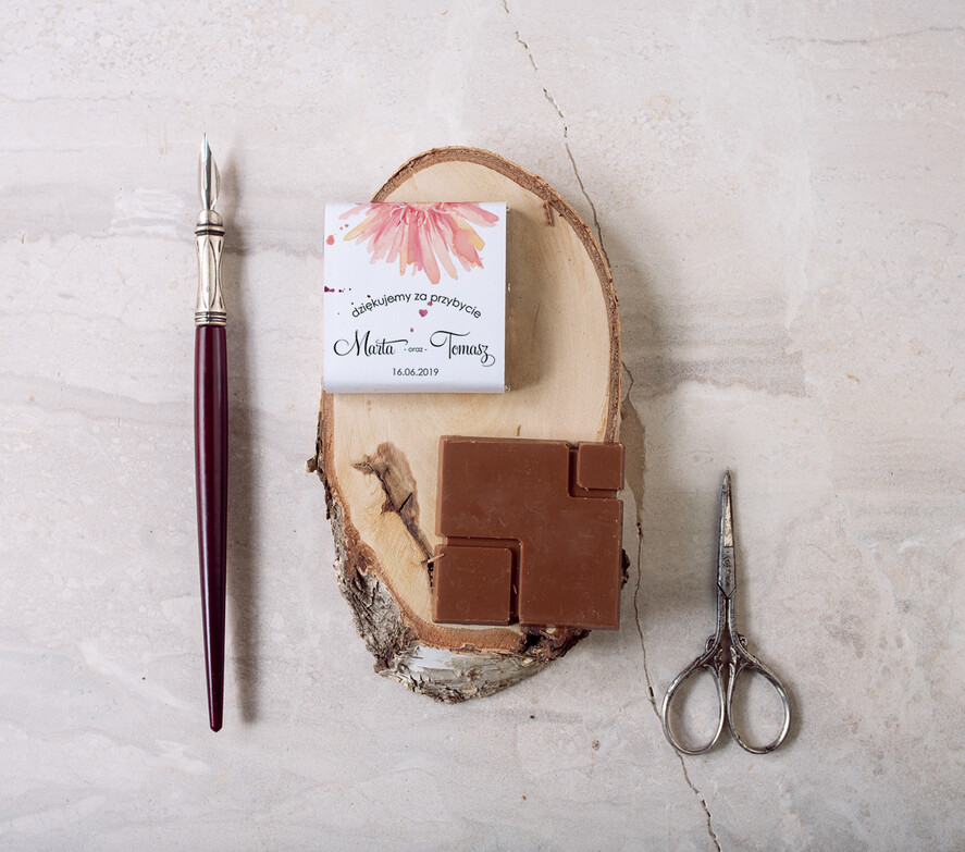 Podziękowania dla Gości Weselnych Czekoladki prezenty dla gości na weselu, czekoladowe podziękowanie0