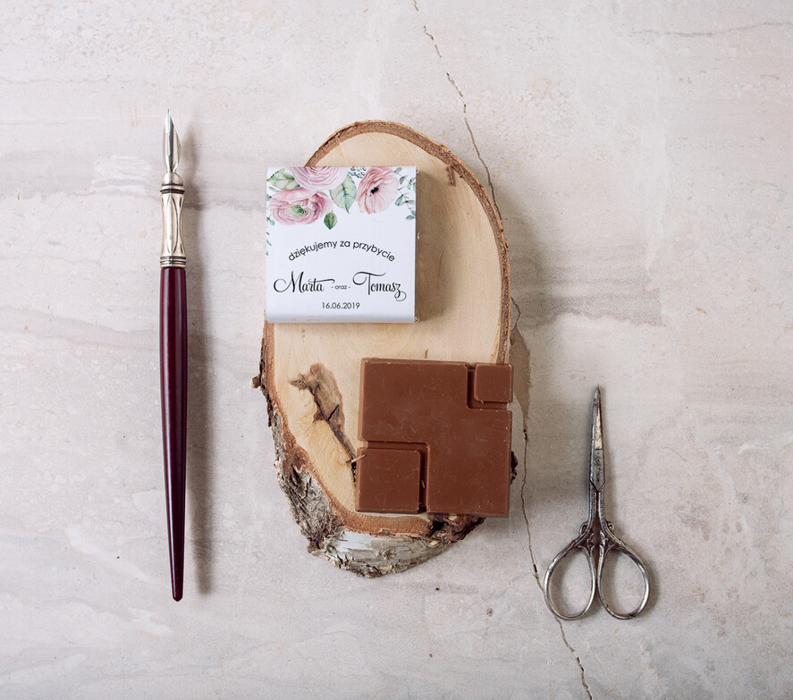 Podziękowania dla Gości Weselnych Czekoladki podziękowanie dla gości weselnych, pyszna czekolada1