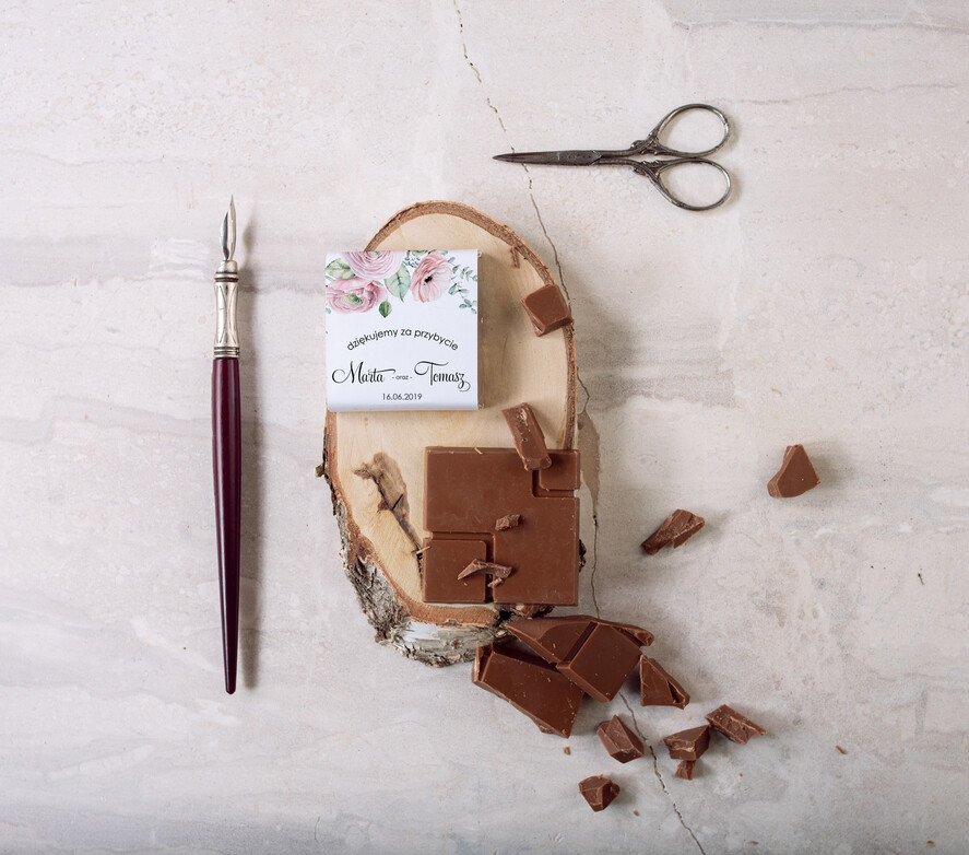 Podziękowania dla Gości Weselnych Czekoladki podziękowanie dla gości weselnych, pyszna czekolada0