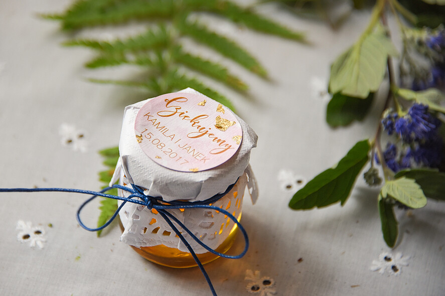 Podziękowania dla Gości Weselnych Miody i słoiczki Nutella podziękowania gościom weselnym łakocie dla podnienienia słoiczek miodu  0