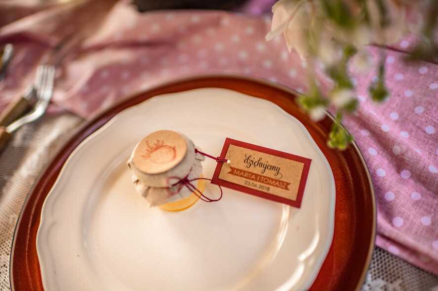 Podziękowania dla Gości Weselnych Miody i słoiczki Nutella ślubne podziękowania dla gości słodkości od Państwa Młodych miodki w słoiczkach  1