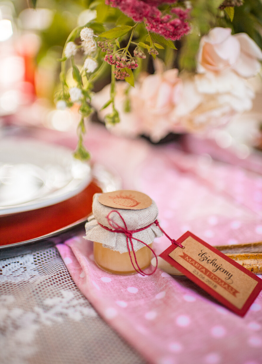 Podziękowania dla Gości Weselnych Miody i słoiczki Nutella ślubne podziękowania dla gości słodkości od Państwa Młodych miodki w słoiczkach  0