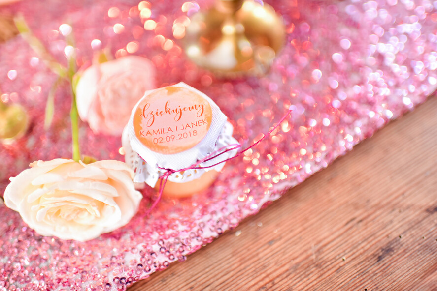 Podziękowania dla Gości Weselnych Miody i słoiczki Nutella ślubne podziękowania dla gości spersonalizowane łakocie miód w słoiku  2