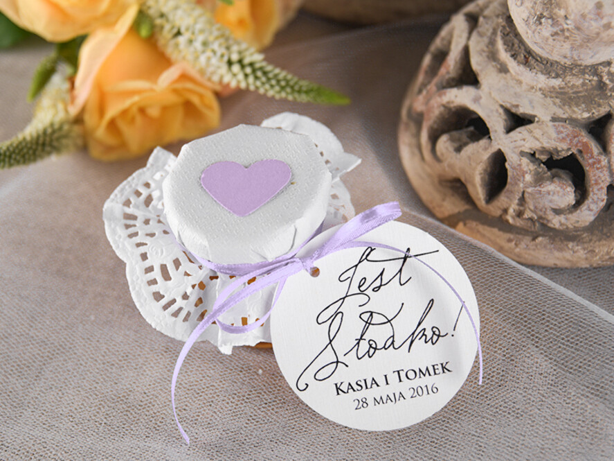 Podziękowania dla Gości Weselnych Miody i słoiczki Nutella oryginalne podziękowania dla gości upominek z unikatowym motywem personalizowany miodek  2