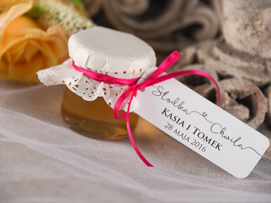 Podziękowania dla Gości Weselnych Miody i słoiczki Nutella ślubne podziękowania dla gości weselnych wzruszający upominek miód w słoiku  1