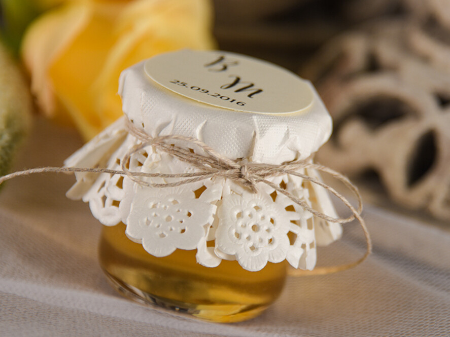 Podziękowania dla Gości Weselnych Miody i słoiczki Nutella unikatowe podziękowania dla gości słodki poczęstunek mały miodek  1