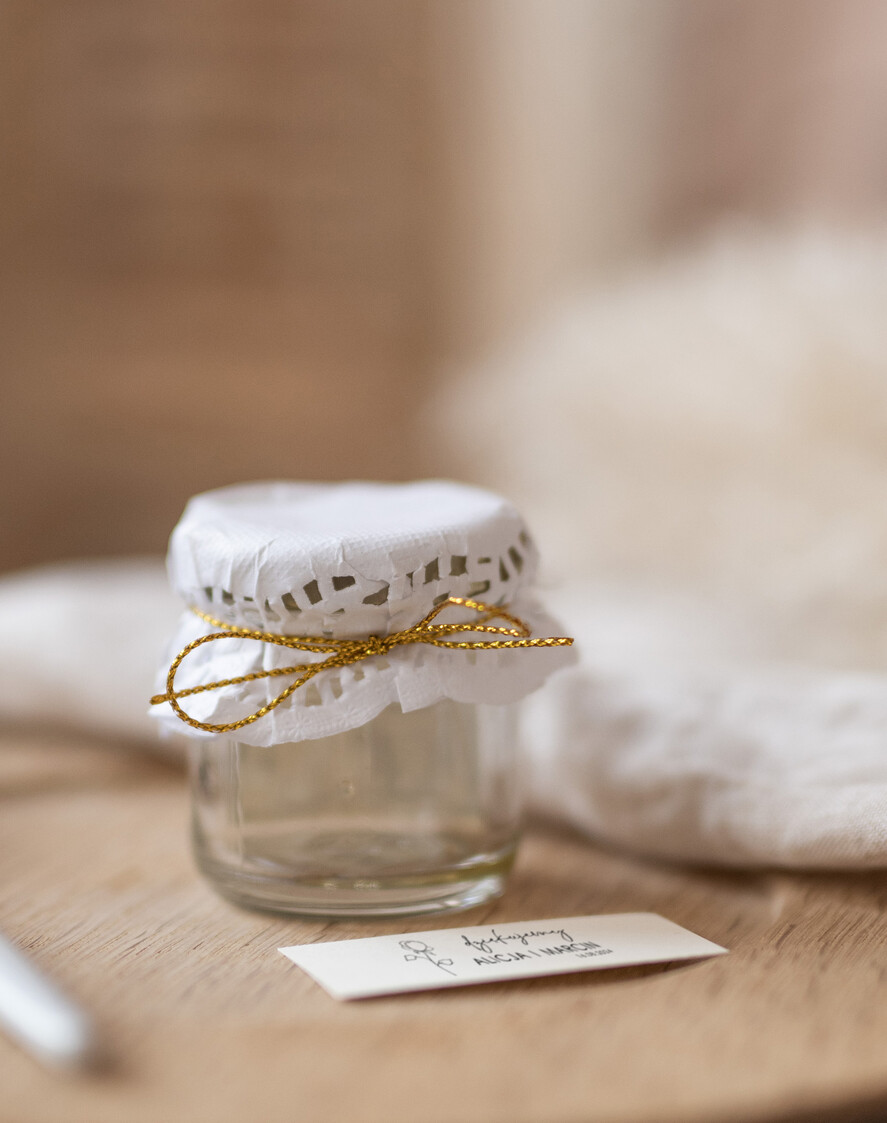 Podziękowania dla Gości Weselnych Miody i słoiczki Nutella podziękowania podarunki dla gości weselnych, miodziki w słoiczku2