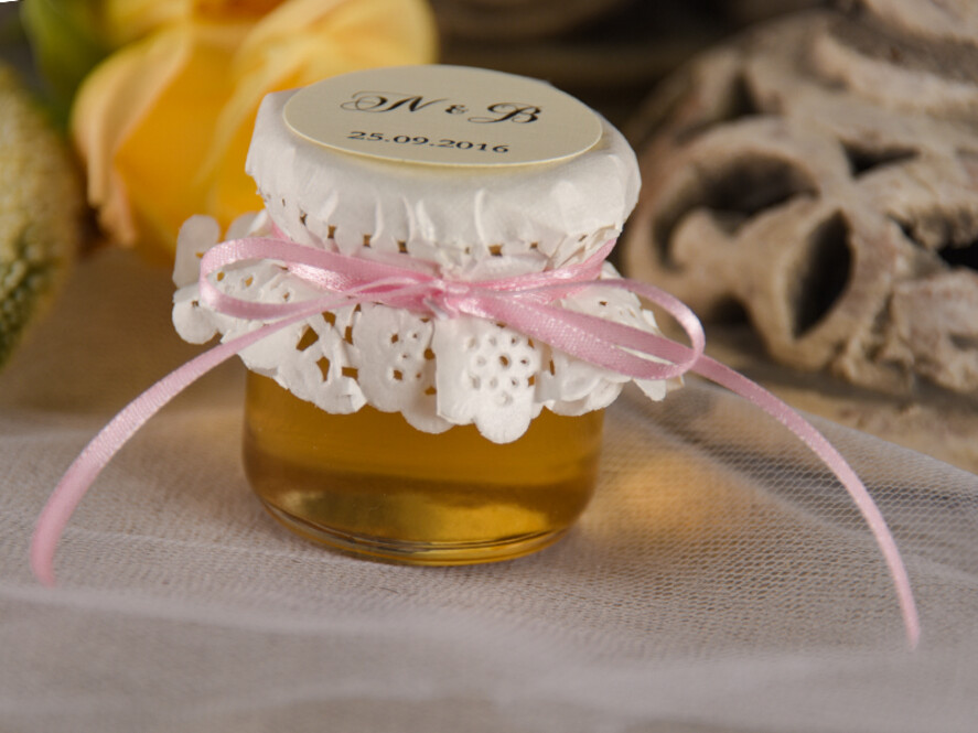Podziękowania dla Gości Weselnych Miody i słoiczki Nutella podziękowania dla gości ślubnych słodkie przyjemności z personalizacją personalizowany miodek  1