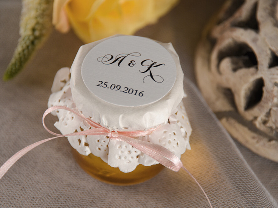 Podziękowania dla Gości Weselnych Miody i słoiczki Nutella upominki podziękowania za przybycie po ślubie słodkie zaskoczenie personalizowany słoiczek z miodem  2