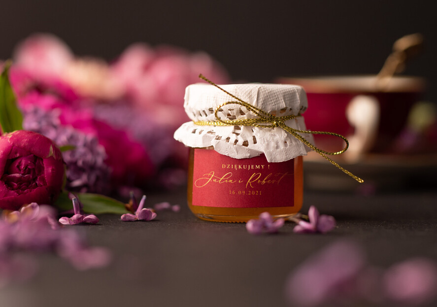Podziękowania dla Gości Weselnych Miody i słoiczki Nutella oryginalne prezenty dla gości weselnych  mały miodek    1