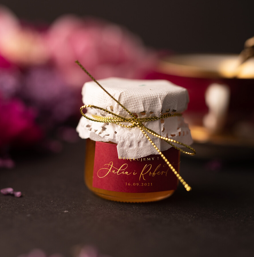 Podziękowania dla Gości Weselnych Miody i słoiczki Nutella oryginalne prezenty dla gości weselnych  mały miodek    0