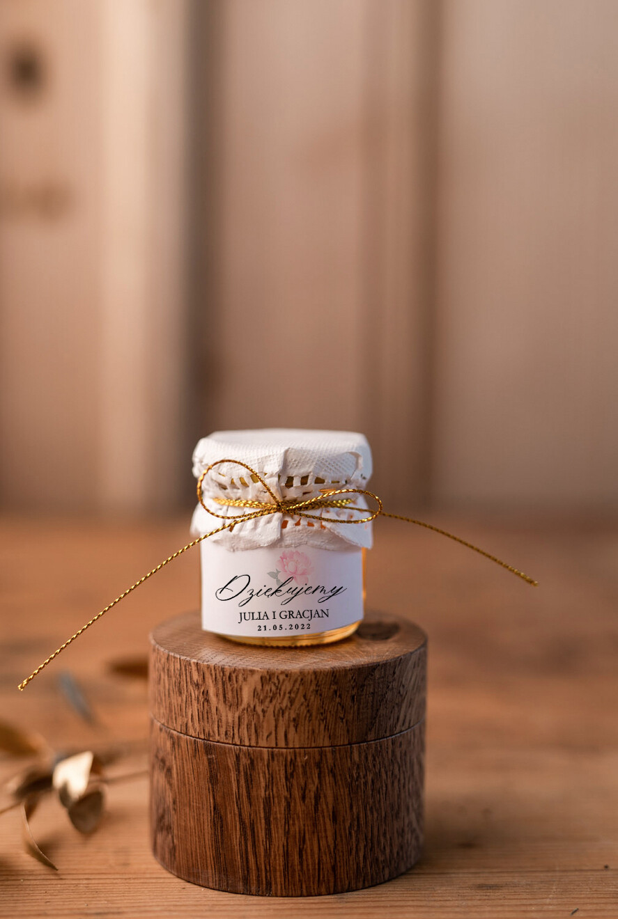 Podziękowania dla Gości Weselnych Miody i słoiczki Nutella pamiątki dla gości weselnych  mini sloiczki z miodkiem    0