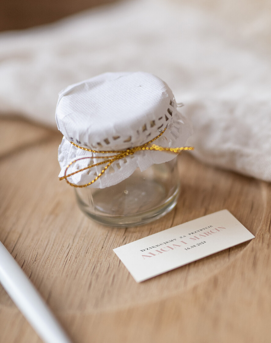 Podziękowania dla Gości Weselnych Miody i słoiczki Nutella oryginalne podziękowania dla gości weselnych, maly miod1