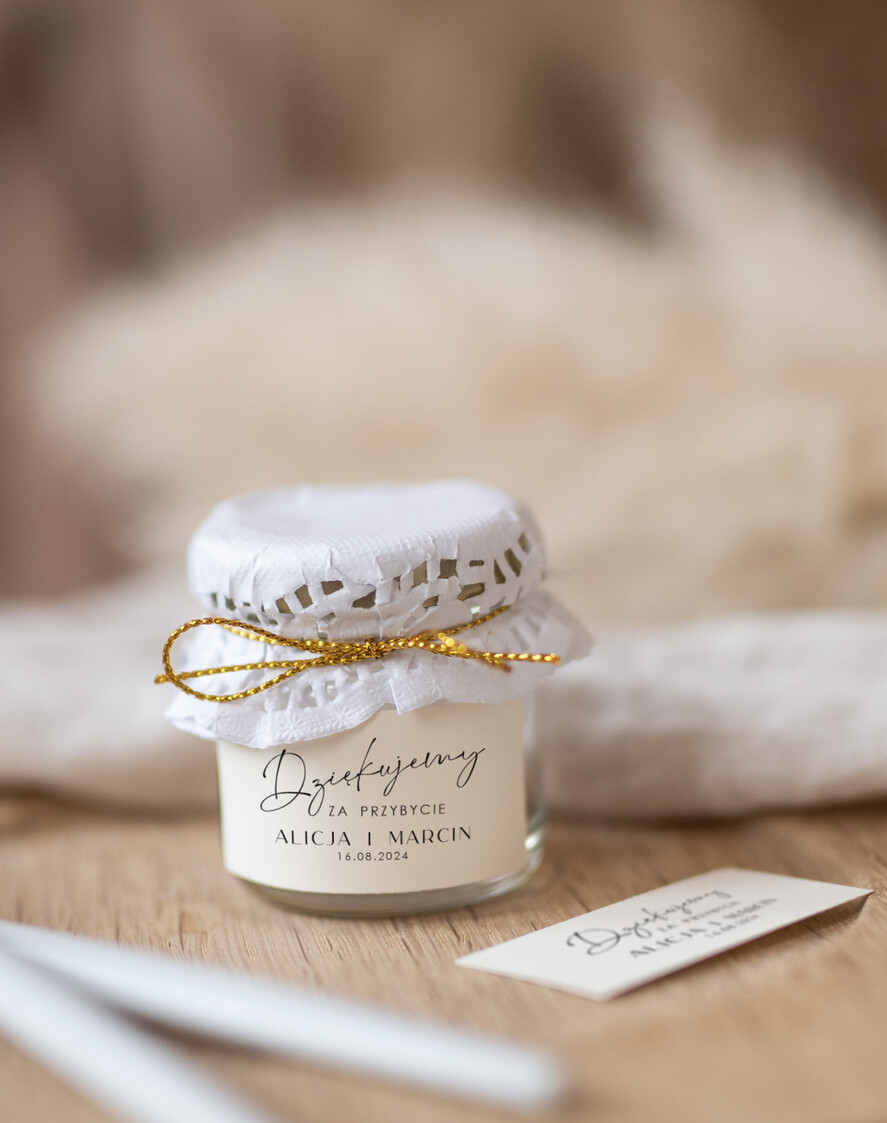 Podziękowania dla Gości Weselnych Miody i słoiczki Nutella unikatowe podziękowania dla gości, male sloiczki z miodem0