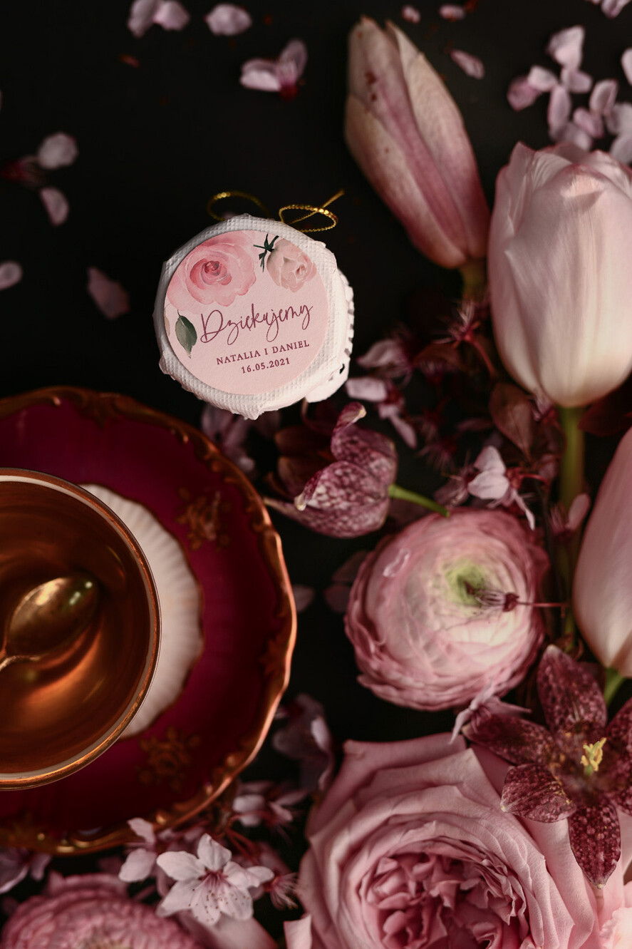 Podziękowania dla Gości Weselnych Miody i słoiczki Nutella upominki dla gości weselnych miód w słoiku podziękowania dla gości miodki1