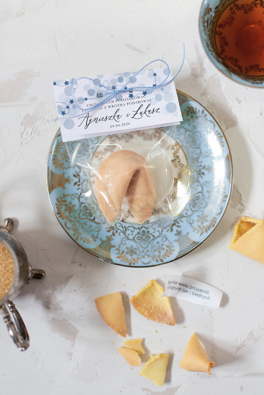Podziękowania dla Gości Weselnych Ciasteczka z wróżbą prezenty dla gości na weselu, ciasteczka z dedykacja i wrozba1