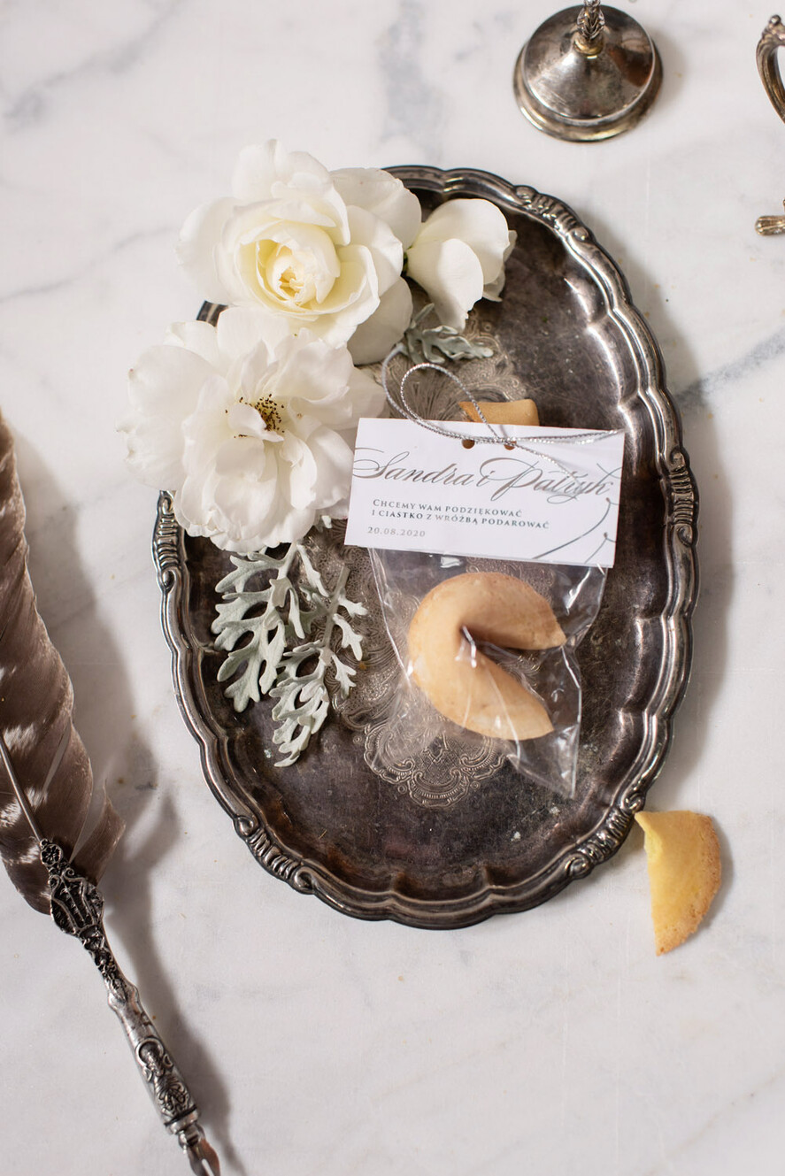 Podziękowania dla Gości Weselnych Ciasteczka z wróżbą prezenciki podziękowania dla gości weselnych, ciastko z wróżbą dla gości0