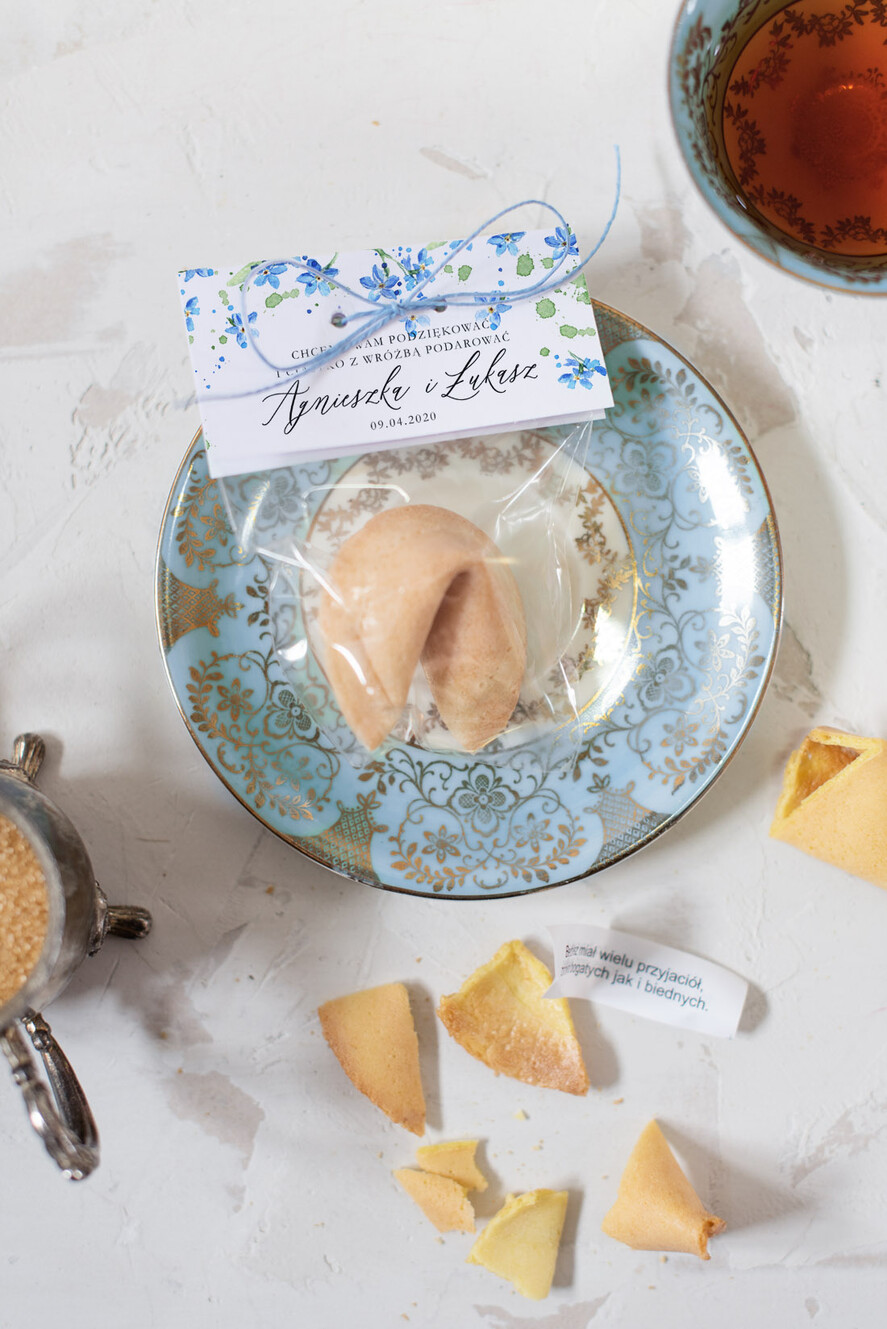 Podziękowania dla Gości Weselnych Ciasteczka z wróżbą upominki podziękowania za przybycie po ślubie, ciasteczka wróżbą i z podziekowaniem0