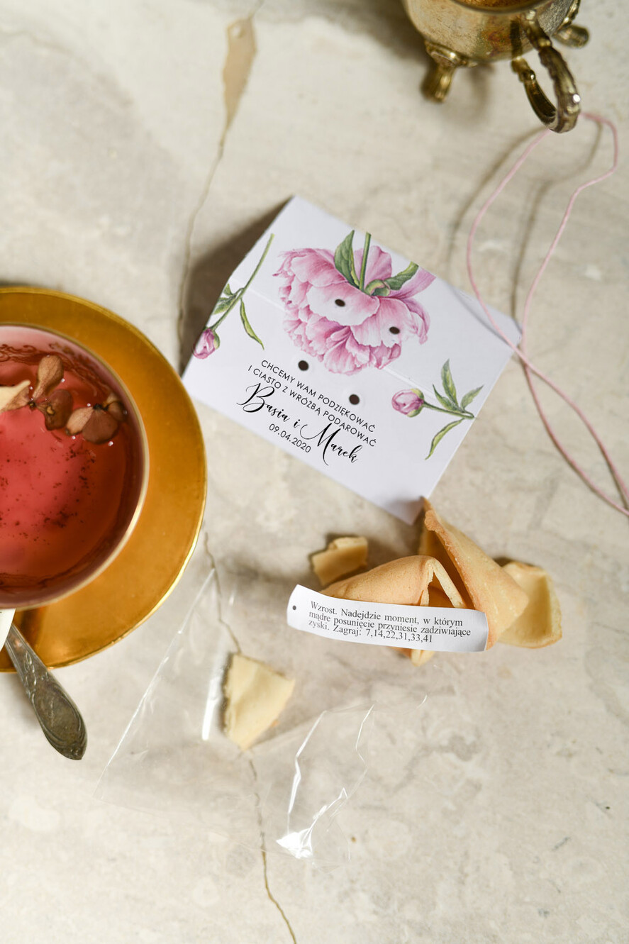 Podziękowania dla Gości Weselnych Ciasteczka z wróżbą podziekowania dla gosci weselnych, ciastko z wrozba i dedykacja3