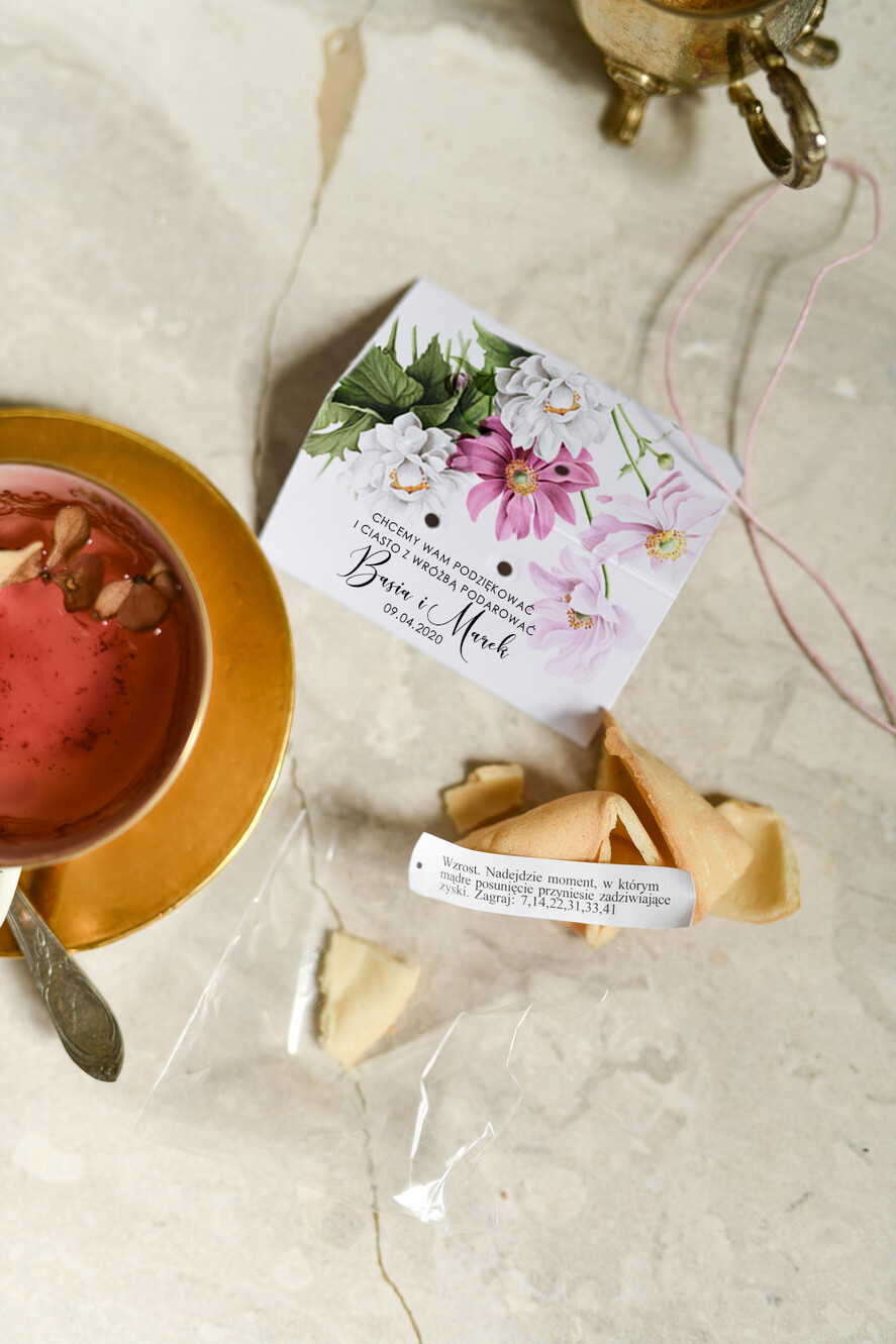 Podziękowania dla Gości Weselnych Ciasteczka z wróżbą podziękowania gościom weselnym, chińskie ciasteczko dla gości1