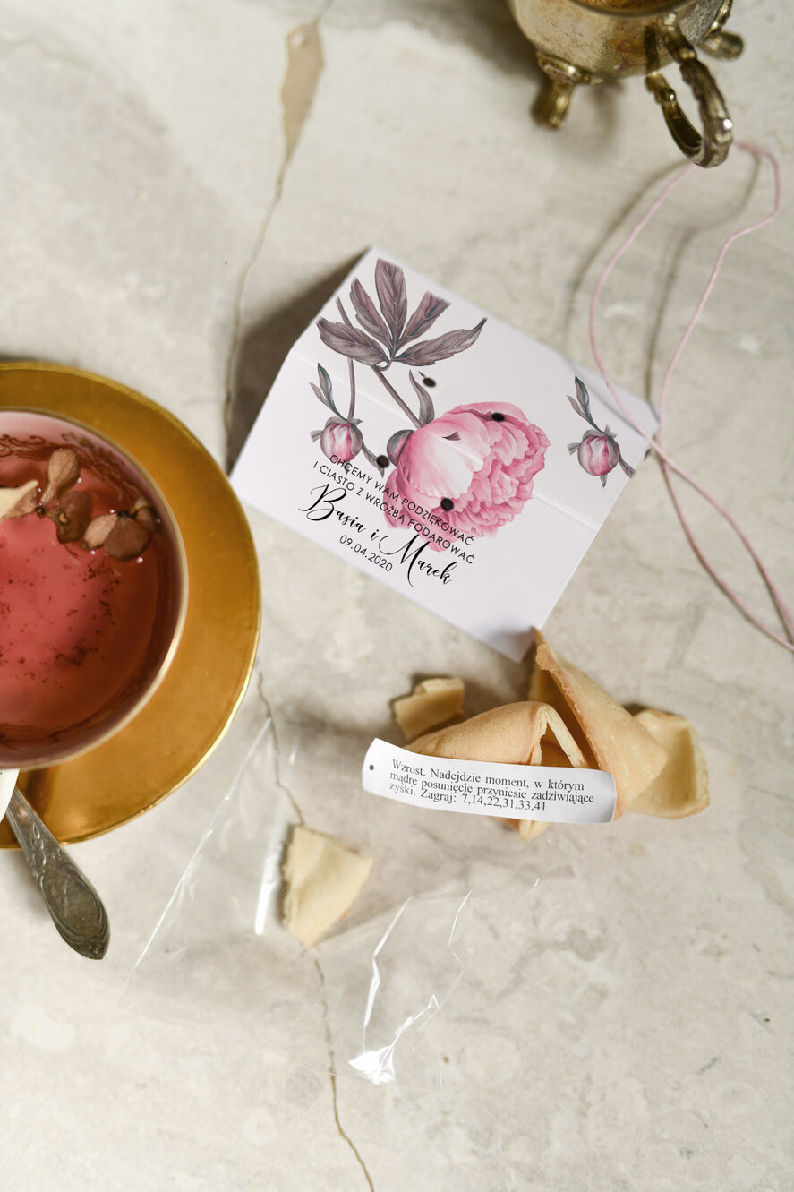 Podziękowania dla Gości Weselnych Ciasteczka z wróżbą podziękowania dla gości po weselu, chińskie ciasteczko dla gości0