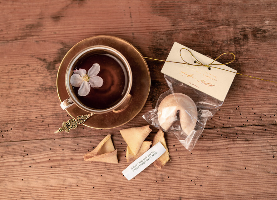 Podziękowania dla Gości Weselnych Ciasteczka z wróżbą podziękowania podarunki dla gości weselnych, ciastko z wróżbą dla gości0