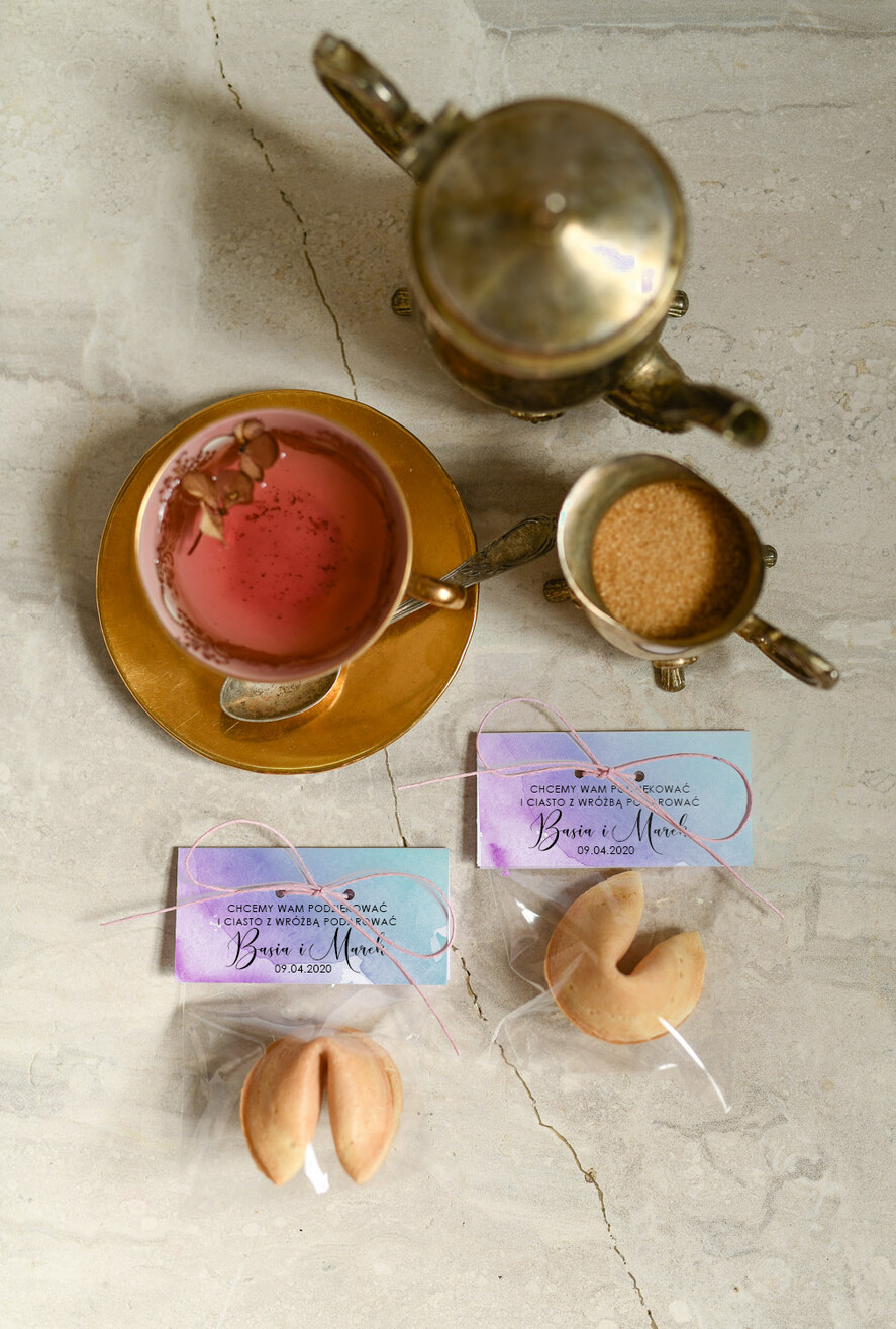 Podziękowania dla Gości Weselnych Ciasteczka z wróżbą upominki podziękowania za przybycie po ślubie, ciastko z wróżbą1